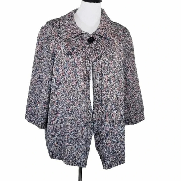 CJ Banks 1X multi-color 1 button‎ cardigan sweater - Picture 1 of 5